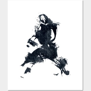 Japanese Martial Arts Worrior - INK Posters and Art